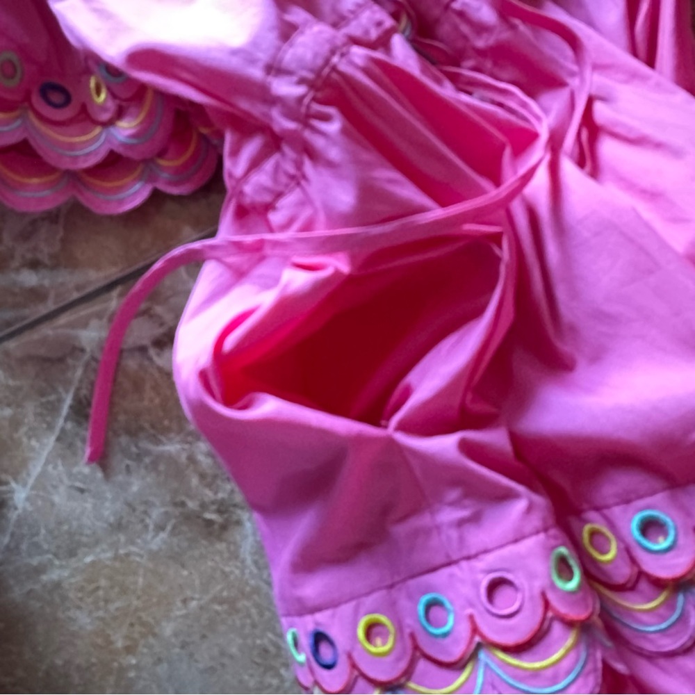 Celia B Pink Embroidered Cotton Dress - Picture 8 of 9